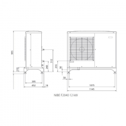 Nibe Pompa ciepła powietrzna monoblok F2040 - 12 kW, 1 fazowa, 230 V do c.o. o modulowanej mocy, bez zbiornika 064092